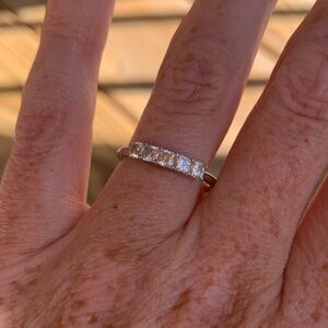 Platinum Heart on Fire 5 stone Diamond band